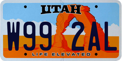 UT license plate W992AL