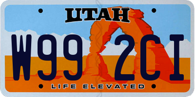 UT license plate W992CI