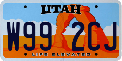 UT license plate W992CJ