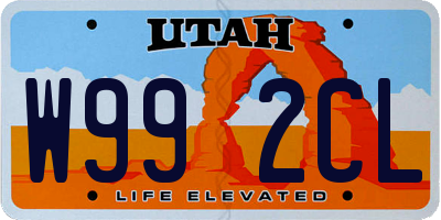 UT license plate W992CL