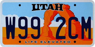 UT license plate W992CM