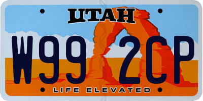 UT license plate W992CP