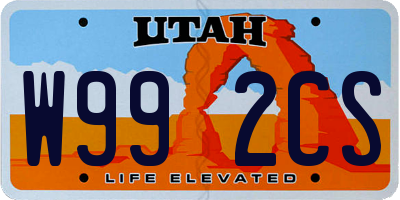 UT license plate W992CS