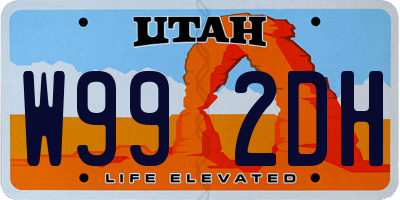 UT license plate W992DH