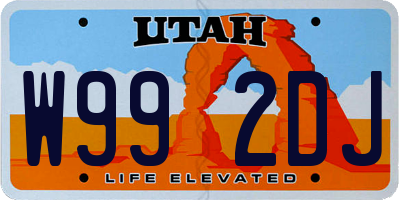UT license plate W992DJ