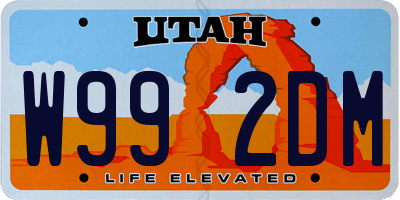 UT license plate W992DM