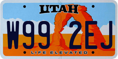 UT license plate W992EJ