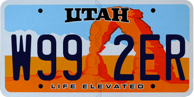UT license plate W992ER