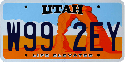 UT license plate W992EY