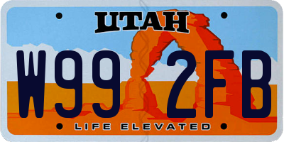 UT license plate W992FB