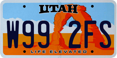 UT license plate W992FS