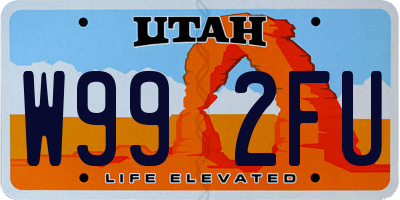 UT license plate W992FU