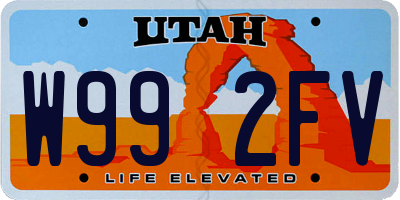 UT license plate W992FV