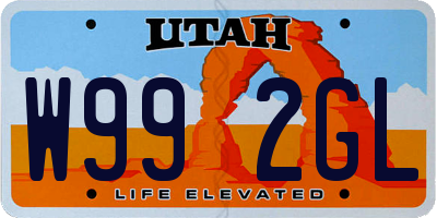UT license plate W992GL