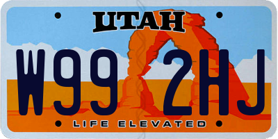 UT license plate W992HJ