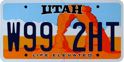 UT license plate W992HT