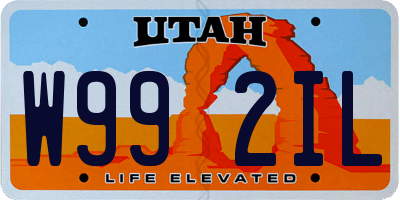 UT license plate W992IL