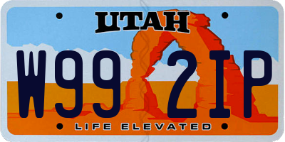 UT license plate W992IP