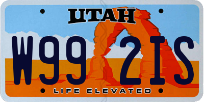 UT license plate W992IS