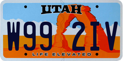 UT license plate W992IV
