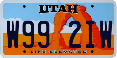 UT license plate W992IW