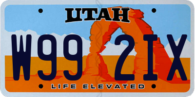 UT license plate W992IX