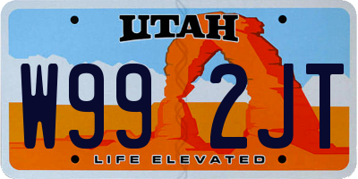 UT license plate W992JT