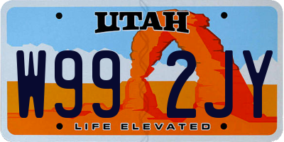 UT license plate W992JY