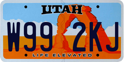UT license plate W992KJ