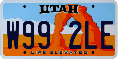 UT license plate W992LE
