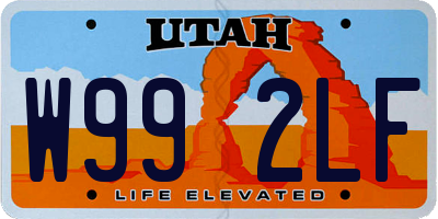 UT license plate W992LF