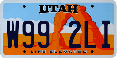 UT license plate W992LI