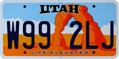 UT license plate W992LJ