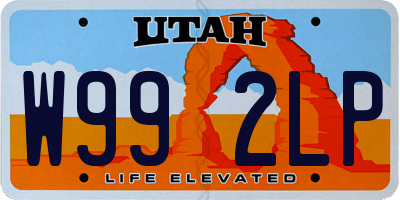 UT license plate W992LP