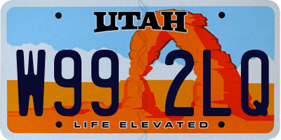UT license plate W992LQ
