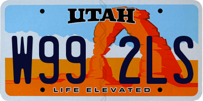 UT license plate W992LS