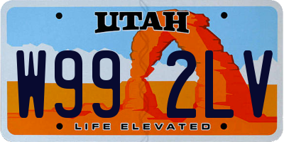 UT license plate W992LV