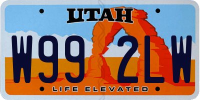 UT license plate W992LW