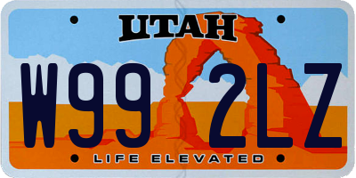 UT license plate W992LZ