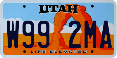 UT license plate W992MA