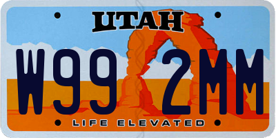 UT license plate W992MM