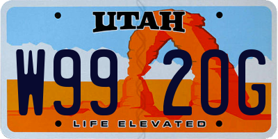 UT license plate W992OG
