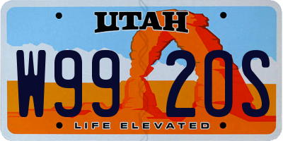 UT license plate W992OS