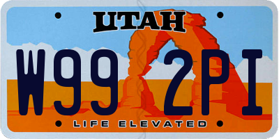 UT license plate W992PI