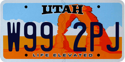 UT license plate W992PJ