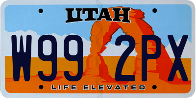 UT license plate W992PX