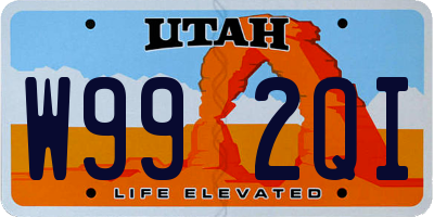 UT license plate W992QI