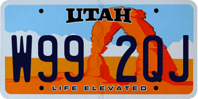 UT license plate W992QJ
