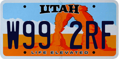 UT license plate W992RF