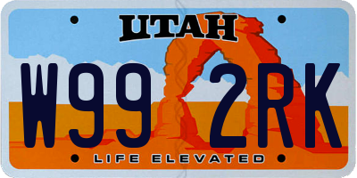 UT license plate W992RK